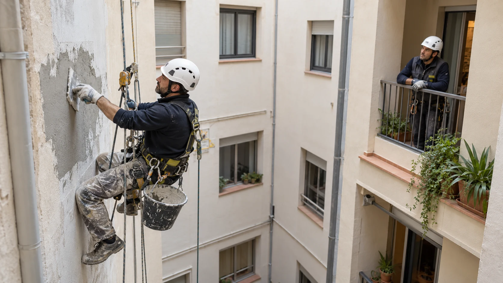 Rehabilitación de patios de luces en Figueres
